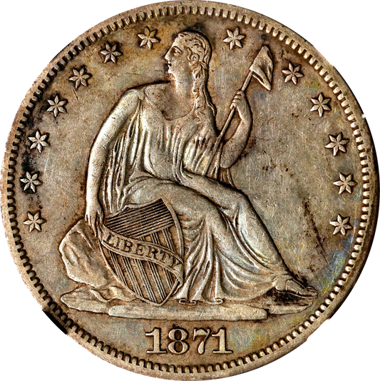 1871-CC Seated Liberty Silver Half Dollar